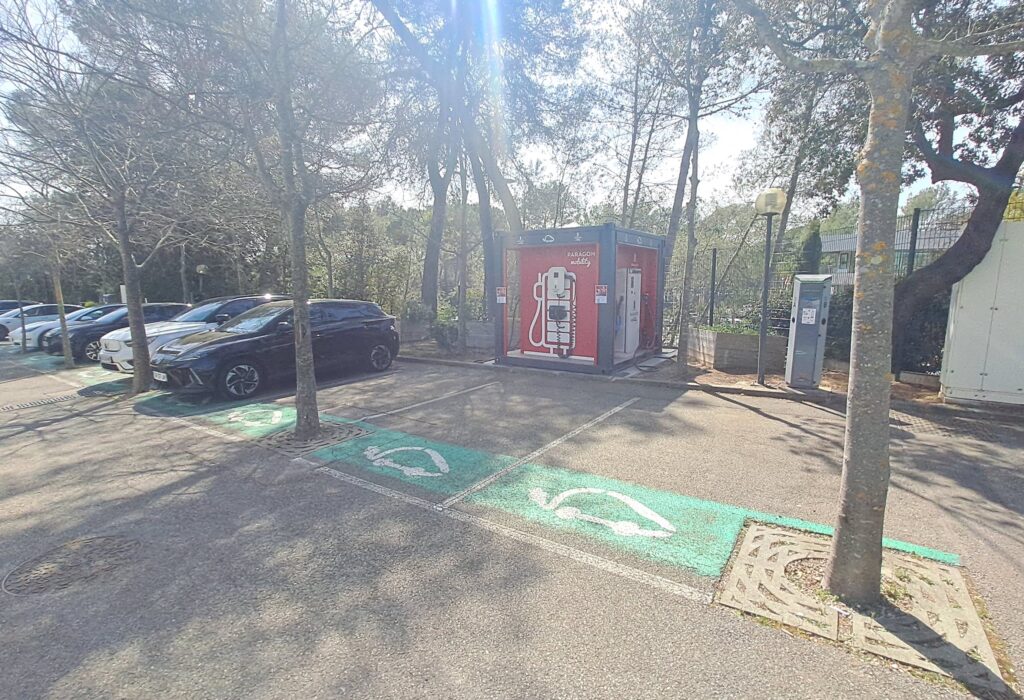Paragon Mobility Nano Pod at SAP Labs site in Sophia Antipolis, France. Public can charge their vehicle here.