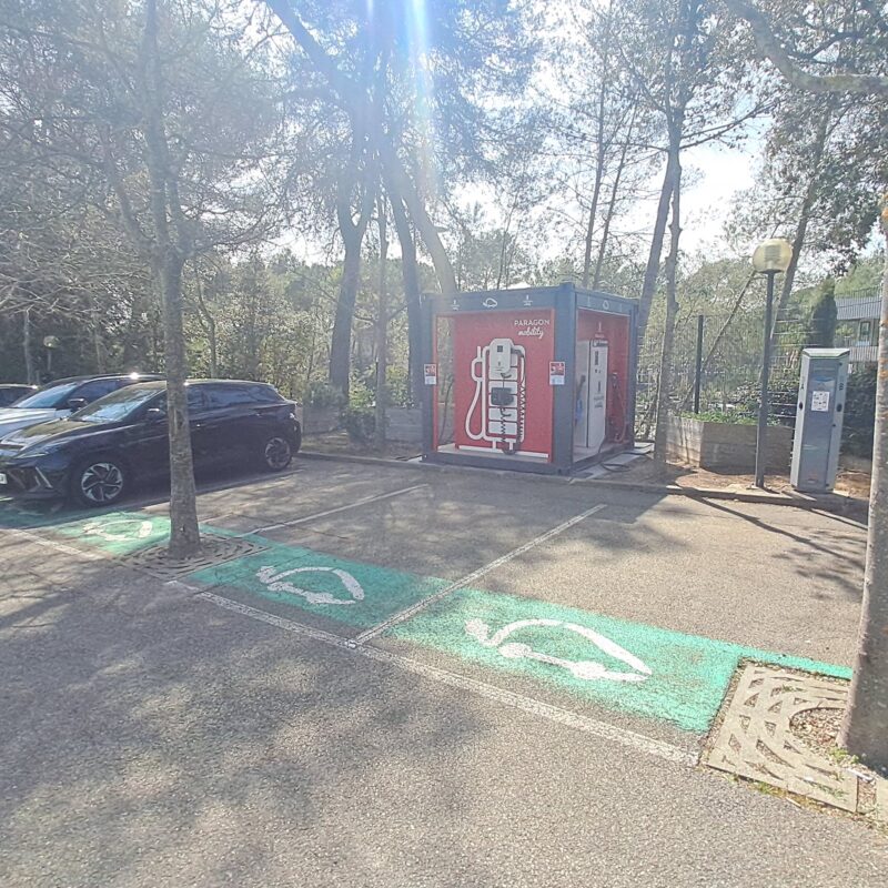 Paragon Mobility Nano Pod at SAP Labs site in Sophia Antipolis, France. Public can charge their vehicle here.